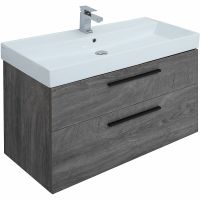 Тумба под раковину Aquanet Nova 100 249923 подвесная Дуб рошелье — фото 2, Тумбы под раковину