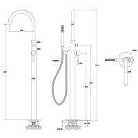 Смеситель для ванны Whitecross Y brushed nickel Y1233NIB Брашированный никель — фото 3, Смесители