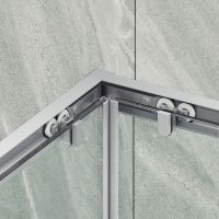 Душевой уголок Maybah Glass MGY-1323-5 900x900x1950 раздвижной профиль Хром матовый стекло прозрачное — фото 2, Душевые уголки