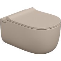 Унитаз Berges Ego XL 082728 подвесной Жасмин матовый с сиденьем Микролифт — фото 1, Подвесные унитазы