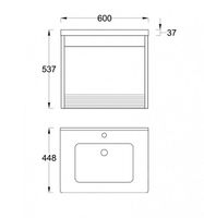 Товар: Тумба под раковину Veedi Vision 60 VSN600T-CR подвесная Дуб орех Белая - фото 6 Тумба под раковину Veedi Vision 60 VSN600T-CR подвесная Дуб орех Белая — фото 6, Мебель для ванной