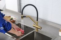 Смеситель для кухни Gappo G4398-83 Золотой сатин Черный — фото 7, Смесители для кухни