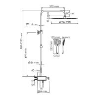 Душевая система WasserKRAFT с термостатом Хром Белая арт-A113.117.155.CH Thermo — фото 7, Душевые стойки
