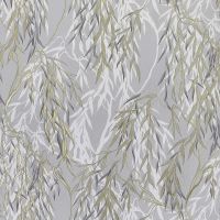 Обои Solo Willow E201708 Винил на флизелине (1,06*10) Серый/Золото, Листья — фото 1, Обои для стен