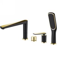 Смеситель на борт ванны Boheme Venturo 380-B Черный Золото — фото 1, Смесители