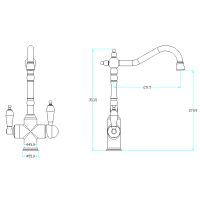 Смеситель для кухни Boheme Tradizionale Oro 112 Золото — фото 2, Смесители