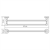 Полотенцедержатель WasserKRAFT Regen двойной Хром арт-K-6940 — фото 4, Полотенцедержатели