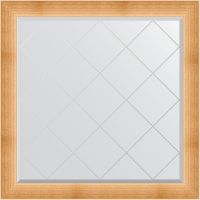 Зеркало Evoform Exclusive-G 106х106 с гравировкой в багетной раме - Травленое золото 87 мм арт-BY 4527 — фото 1, Зеркала в ванную комнату