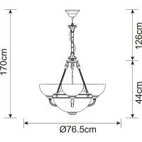 Люстра Artelamp Windsor A3777LM-3-2AB Белая Античная бронза — фото 5, Люстры