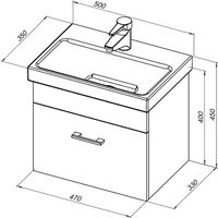 Тумба под раковину Aquanet Нота 50 246955 подвесная Белая — фото 7, Тумбы под раковину