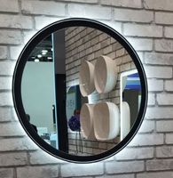 Зеркало Art&Max Napoli AM-Nap-800-DS-F с подсветкой с бесконтактным выключателем Черное матовое — фото 12, Мебель для ванной