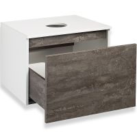 Тумба под раковину Runo Бари 60 00-00001378 подвесная Железный камень Белая — фото 16, Тумбы под раковину