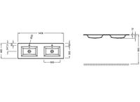 Раковина Jacob Delafon Sherwood 140 EB2100-DD2 двойная Серая — фото 2, Раковины встраиваемые сверху