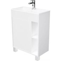 Тумба с раковиной 1MarKa Lido 60Н У83298 Белый глянец — фото 1, Мебель для ванной