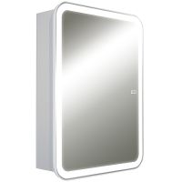 Зеркальный шкаф Silver Mirrors Фиджи-2 Flip 60 LED-00002679 с подсветкой Белый — фото 1, Зеркальные шкафы в ванную