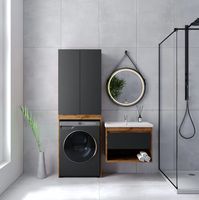 Тумба под раковину VIANT Бостон 60 VBOS60COG-T1YP подвесная Графит матовый Дуб Вотан — фото 7, Мебель для ванной