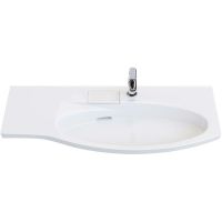 Раковина Kerama Marazzi Riva 100 R RV.wb.100Rh Белая глянцевая — фото 2, Раковины подвесные