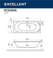 Акриловая ванна Excellent Oceana Slim 170x75 WAEX.OCE17S.SOFT.BR с гидромассажем — фото 6, Ванны