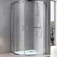 Душевой уголок Koller Pool Round 120X80 R12080RC профиль Хром стекло прозрачное — фото 1, Душевые уголки