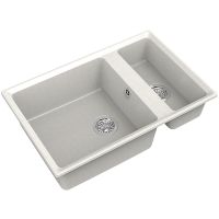 Кухонная мойка GranFest Level GF-LV-760K Белая — фото 1, Кухонные мойки