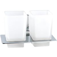 Стакан для зубных щеток Haiba HB8808 двойной Хром — фото 1, Мыльницы