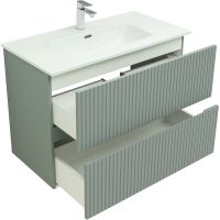 Тумба под раковину Aquanet Джейн 100 313320 подвесная Мисти грин — фото 3, Тумбы под раковину