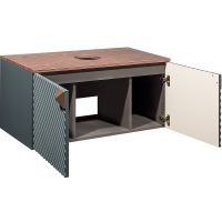 Тумба под раковину Runo Андорра 85 00-00002016 подвесная Темно-зеленая Дуб коньячный — фото 2, Тумбы под раковину