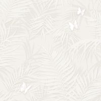 Обои Andrea Rossi Stromboli 54348-1 Винил на флизелине (1,06*10) Серый, Листья/Бабочки — фото 1, Обои для стен