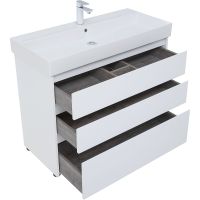 Товар: Тумба под раковину Aquanet Nova Lite 100 Белый глянец арт-302478 - фото 2 Тумба под раковину Aquanet Nova Lite 100 Белый глянец арт-302478 — фото 2, Тумбы под раковину