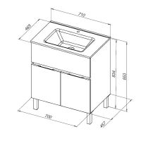 Тумба под раковину Aquanet Алвита New 70 303900 Антрацит — фото 22, Тумбы под раковину