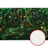 Фреска Ortograf Oasis 32763 Фактура флок FLK Флизелин (4*2,7) Зеленый/Черный, Листья — фото 1, Фрески