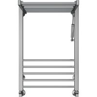 Водяной полотенцесушитель Terminus Валенсия П12 500х800 4670078529473 с полкой Хром, нижнее подключение, G 1/2" ВР, с угловым соединением — фото 4, Водяные полотенцесушители