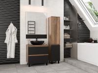 Товар: Тумба под раковину Brevita Dakota 70 DAK-07070-19/02-2Я Черный кварц Дуб Галифакс олово - фото 8 Тумба под раковину Brevita Dakota 70 DAK-07070-19/02-2Я Черный кварц Дуб Галифакс олово — фото 8, Мебель для ванной