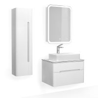 Зеркальный шкаф Jorno Bosko 60 Bos.03.60/W с подсветкой с часами — фото 5, Зеркальные шкафы в ванную