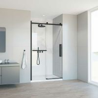 Душевая дверь Vincea Como Soft 130 VDS-1CS130CLB профиль Черный стекло прозрачное — фото 2, Душевые двери в нишу