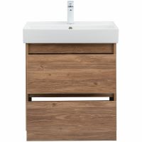 Тумба с раковиной Aquanet Nova Lite 60 подвесная Дуб шоколадный арт-305235 — фото 6, Тумбы с раковиной