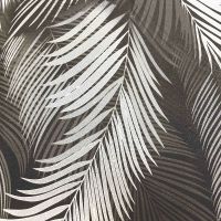 Обои Solo Fiji E200808 Винил на флизелине (1,06*10) Черный/Серебряный, Листья — фото 1, Обои для стен