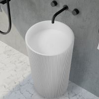 Товар: Раковина Abber Stein 50 AS2501-H Белая матовая - фото 2 Раковина Abber Stein 50 AS2501-H Белая матовая — фото 2, Раковины напольные