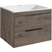 Тумба под раковину Vincea Chiara 2D 60 VMC-2C2600RO подвесная R.Oak — фото 2, Тумбы под раковину