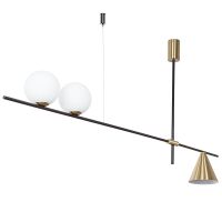 Люстра Artelamp Jacob A7029PL-3BK Полированная медь Белая Черная — фото 1, Люстры