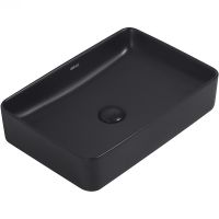 Раковина-чаша Abber Rechteck 51 AC2207MB Черная матовая — фото 1, Раковины накладные