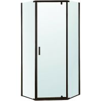 Душевой уголок Berges Solo T Black 100х100 061110 профиль Черный матовый стекло прозрачное — фото 1, Душевые уголки трапеция