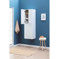 Шкаф пенал Dreja 50 77.0301W подвесной Белый глянец — фото 2, Мебель для ванной