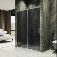 Душевая дверь Maybah Glass MGD-1288-5 1200x1950 раздвижная профиль Хром матовый стекло графитовое матовое — фото 1, Душевые двери в нишу