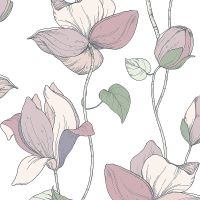 Обои Marburg Flora 47472 Винил на флизелине (0,53*10,05) Розовый/Зеленый/Белый, Цветы/Листья — фото 2, Обои для стен