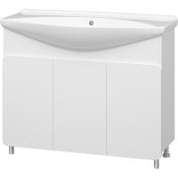 Тумба с раковиной Misty Чегет 105 УТ000013354 Белая глянцевая — фото 1, Мебель для ванной