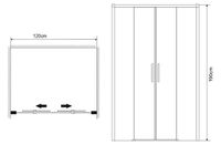 Душевая дверь Grossman Fly 120 GR-D120Fl профиль Хром стекло прозрачное — фото 3, Раздвижные душевые двери