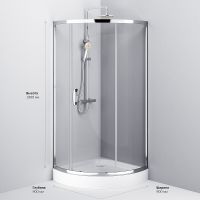Душевой уголок AM.PM Like Solo Slide 90x90 W83G-315-090CT профиль Хром глянцевый стекло прозрачное — фото 10, Душевые уголки четверть круга