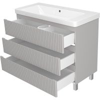 Тумба с раковиной Brevita Victory 105 УТ000023622 Серый шелк — фото 3, Мебель для ванной