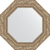 Зеркало Evoform Octagon 55х55 BY 3775 в багетной раме - Виньетка античное серебро 85 мм — фото 1, Мебель для ванной